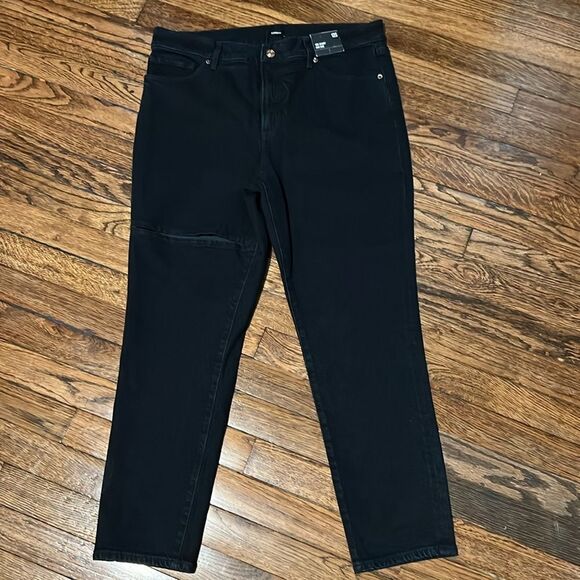 EXPRESS NWT 90s Skinny High Rise dark wash jeans size 12S - Picture 2 of 9